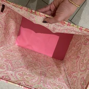 Pretty little pink and Paisley fabric laundry hamper